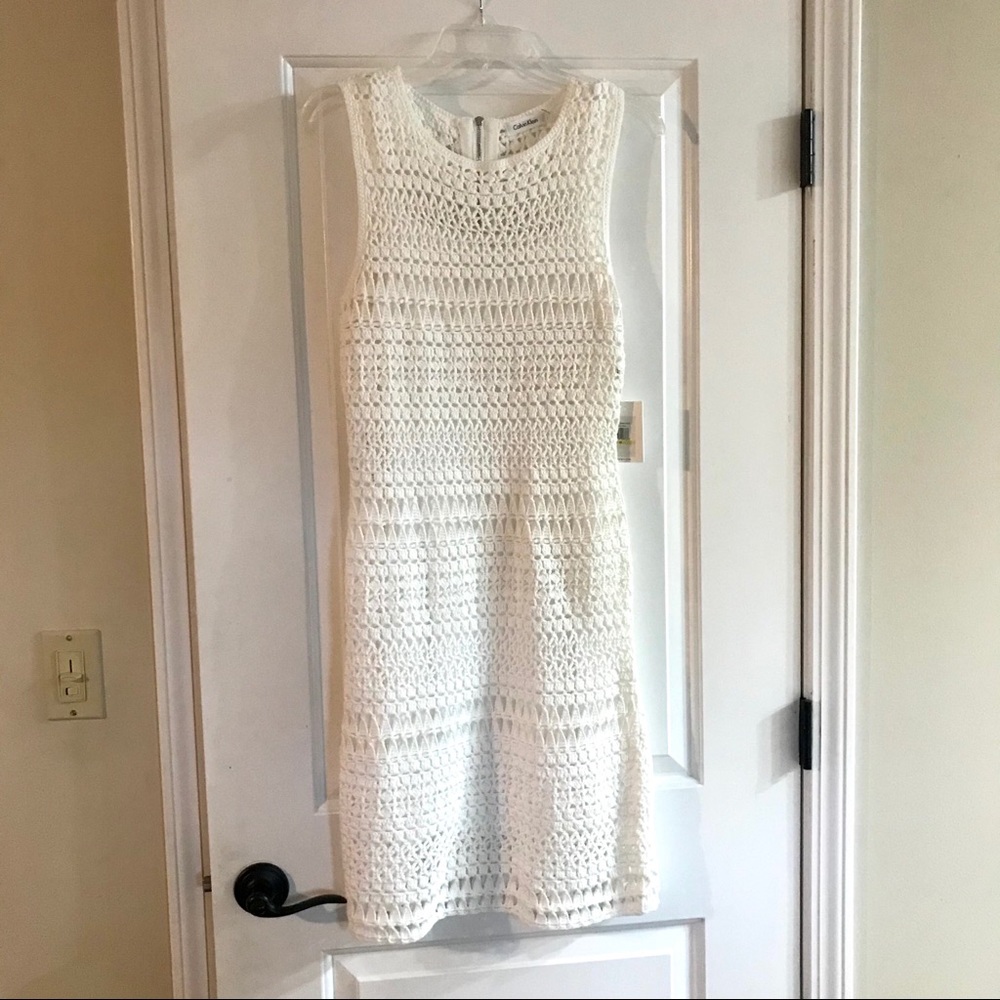 Calvin Klein Knit Winter White Dress M